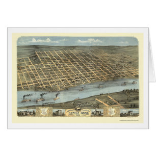 Little rock Arkansas panorama- karta - 1871 Hälsningskort