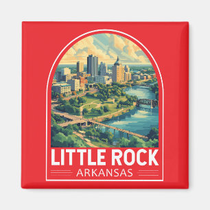 Little Rock Arkansas Resemärke för reskonst Magnet