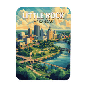 Little Rock Arkansas Resor Konst Vintage Magnet