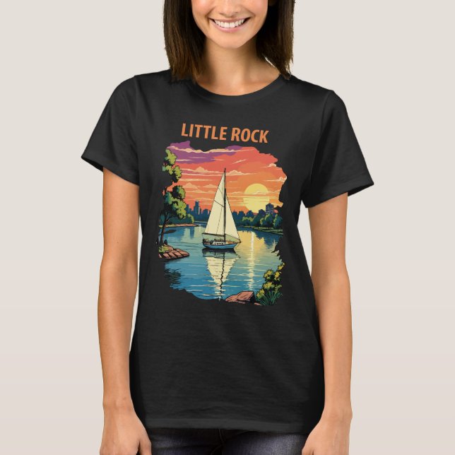 Little Rock Arkansas River Retro Resa T Shirt (Framsida)