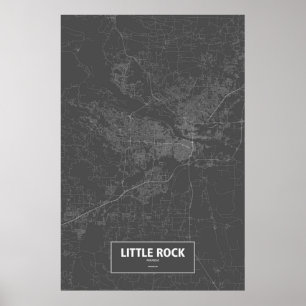 Little rock Arkansas (vit på svart) Poster
