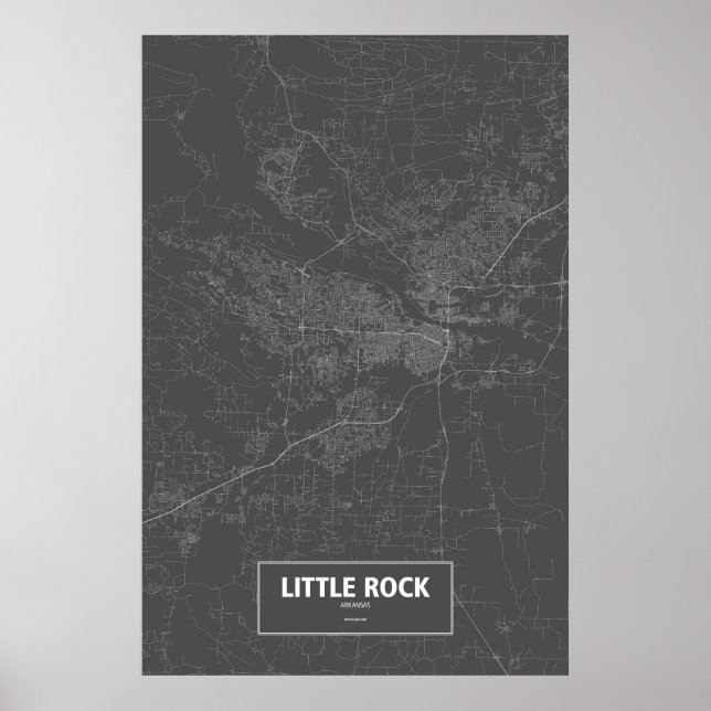 Little Rock, Arkansas (vitt på svart) Poster (Framsidan)