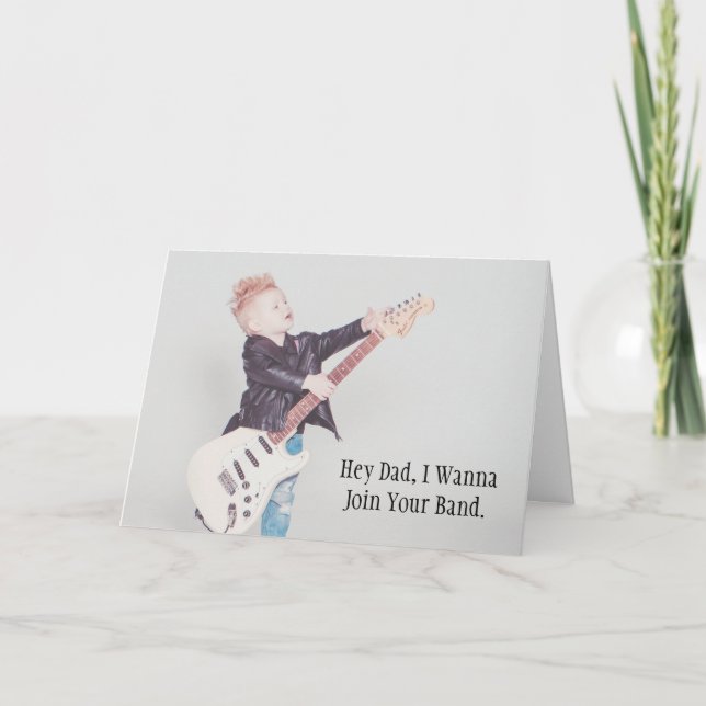 Little Rocker Guitarist Birthday Card Kort (Framsida)