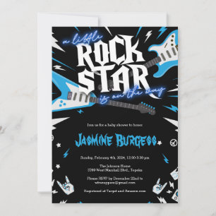 Little Rockstar Baby Shower-inbjudan, Guitar Inbjudningar