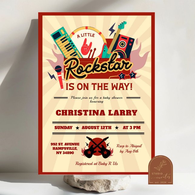 Little Rockstar Boy Baby Shower Inbjudningar (Skapare uppladdad)