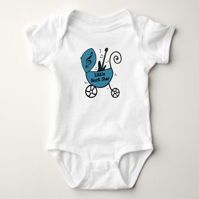 "Little Rockstjärna" Baby Bodykostym T Shirt (Framsida)