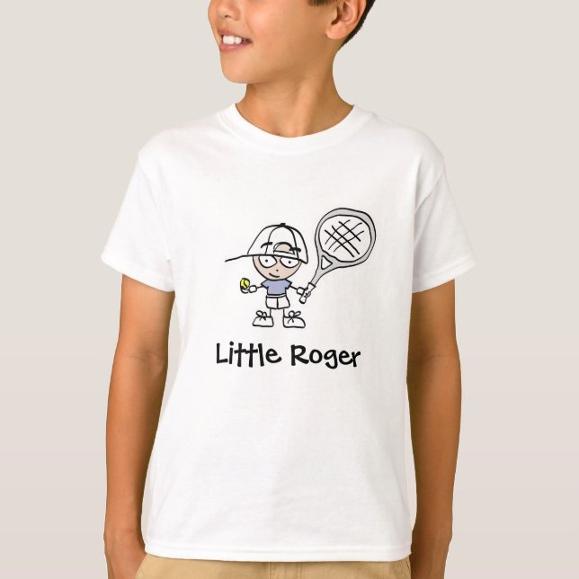 Little Roger Tennis Tecknad T shirt For Boys (Framsida)