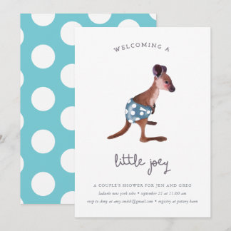 Little Roo in aqua (anpassningsbar text) Inbjudningar