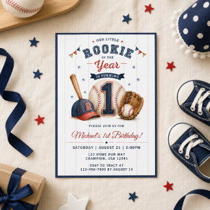 Little Rookie 1-års Baseball Inbjudningar