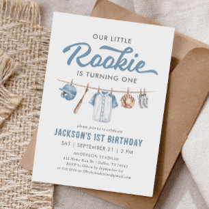 Little Rookie Baseball 1st Birthday Inbjudningar