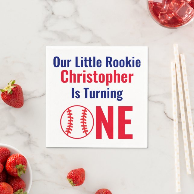 Little Rookie Baseball 1st Birthday Pappersservett (Insitu)
