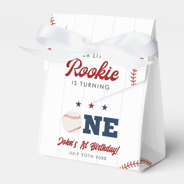 Little Rookie Baseball 1st Birthday Presentaskar (Framsidan Sidan)