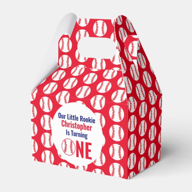 Little Rookie Baseball 1st Birthday Presentaskar (Framsidan Sidan)