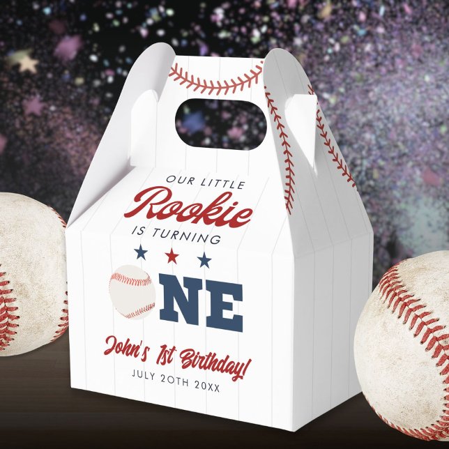 Little Rookie Baseball 1st Birthday Presentaskar (Little Rookie Baseball 1st Birthday Favor Boxes)