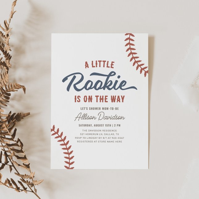 Little Rookie Baseball Baby Shower Inbjudningar (Skapare uppladdad)