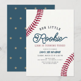 Little Rookie Baseball Boy Birthday Inbjudningar
