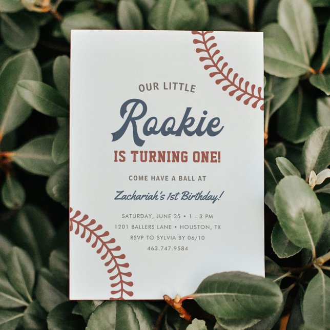 Little Rookie Baseball Boys 1st Birthday Party Inbjudningar (Skapare uppladdad)