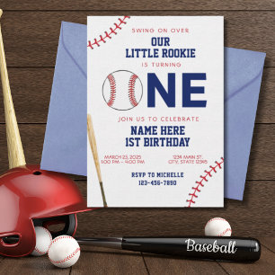 Little Rookie Baseball First Birthday Inbjudningar