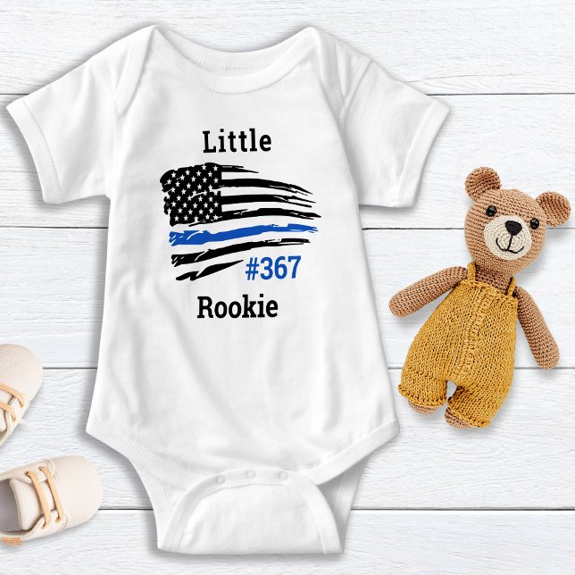 Little Rookie Personlig Thin Blue Line Police T Shirt (Skapare uppladdad)