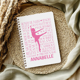 Little Rosa Ballerina Typography Anteckningsbok