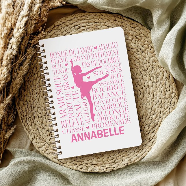 Little Rosa Ballerina Typography Anteckningsbok (Skapare uppladdad)