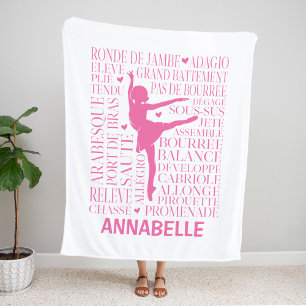 Little Rosa Ballerina Typography Fleecefilt
