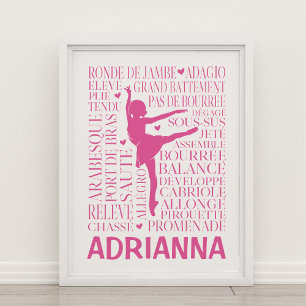 Little Rosa Ballerina Typography Poster
