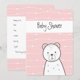 Little Rosa Bear Baby Shower Inbjudningar