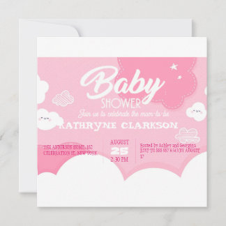 Little Rosa Cloud Baby Shower Inbjudningar