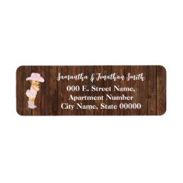 Little Rosa Cowgirl Baby Shower Returadress Returadress Etikett