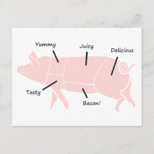 Little Rosa Piggie with Tasty Labels Vykort