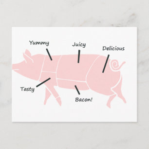 Little Rosa Piggie with Tasty Labels Vykort