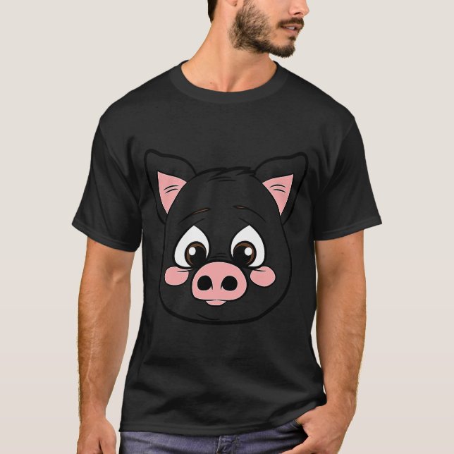 Little rosa piggy Lazy Halloween Carnival Costume T Shirt (Framsida)