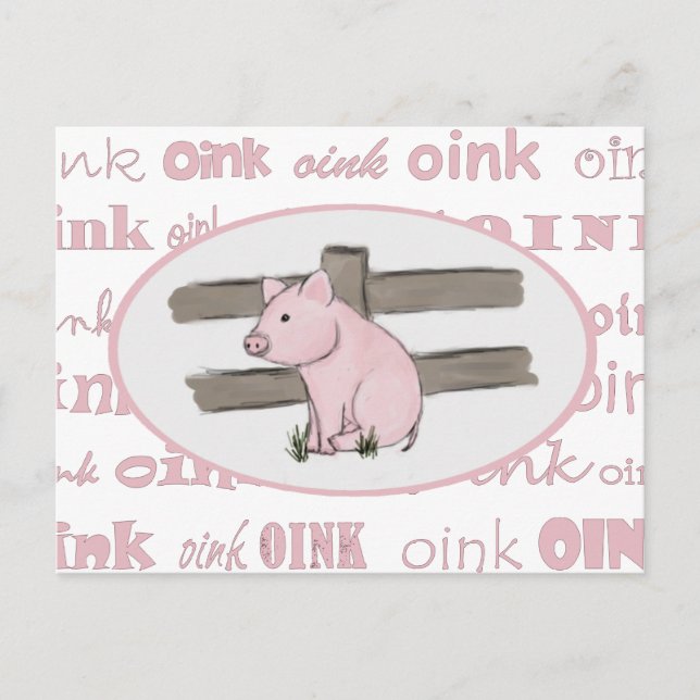 Little Rosa Piglet-vykort Vykort (Framsida)
