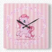 Little Rosa Pony Nursery Wall Clock