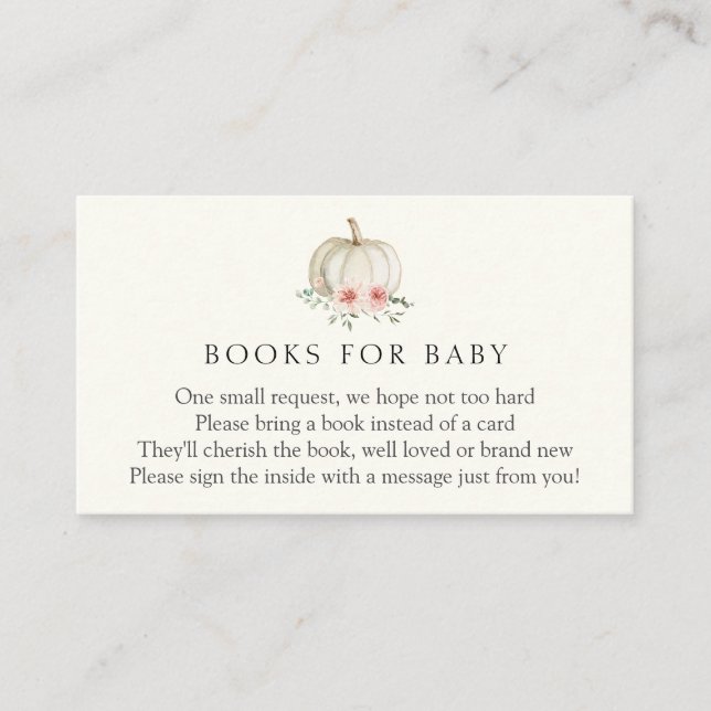 Little Rosa Pumpkin Bokar för Baby-höljeskort Tilläggskort (Framsida)