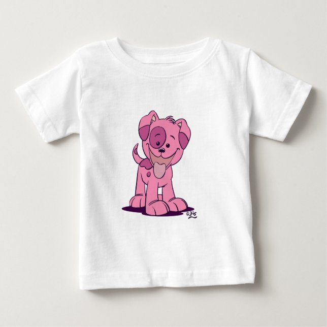 Little rosa puppy Baby Apparel Tee (Framsida)