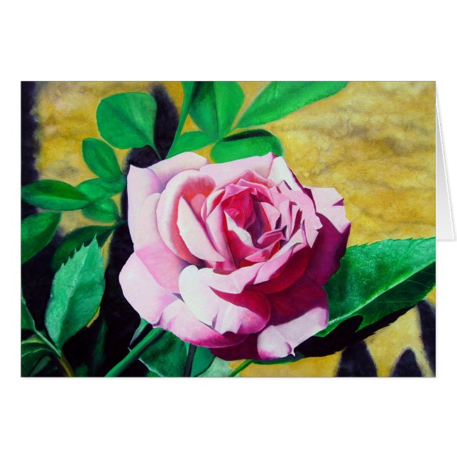 Little Rosa ros Hälsningskort (Framsidan Horizontal)