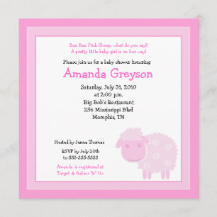 Little Rosa Sheep Farm 5x5 Baby Shower-inbjudan Inbjudningar