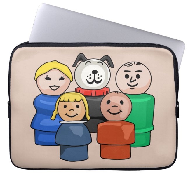 Little Round People Family Laptop Fodral (Framsidan)