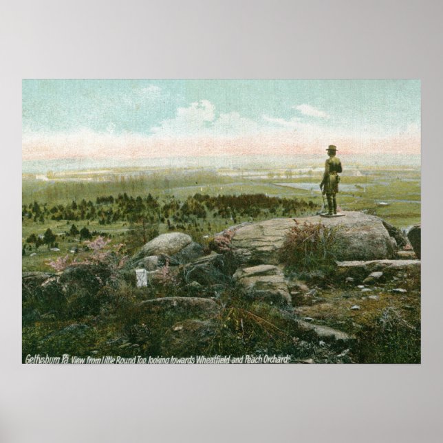 Little Round Top, Gettysburg Battlefield Vintage Poster (Framsidan)