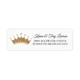 Little Royal Krona Prince eller Princess Adress Returadress Etikett