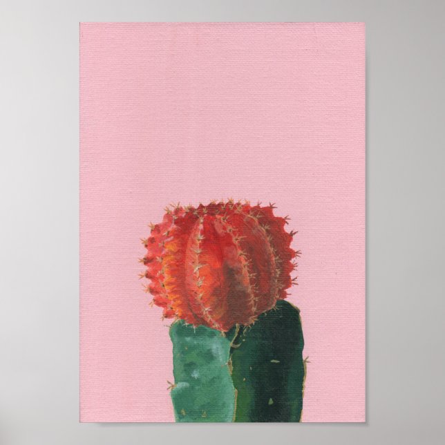 Little Ruby Boll Cactus Acrylic Painting Poster (Framsidan)