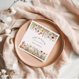 Little Rustic Wildblomma Flower Baby Shower Pappersservett