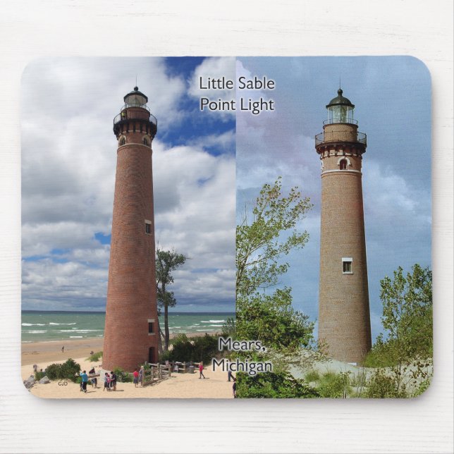 Little Sable Point Lighthouse mousepad Musmatta (Framsidan)