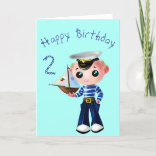 Little Sailor Birthday Card - Personlig Kort
