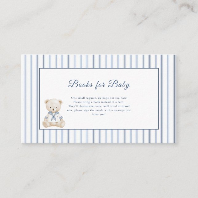 Little Sailor Coastal Baby Shower  Enclosure Card Tilläggskort (Framsida)