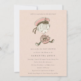Little Sailor Nautical Baby Shower Inbjudan