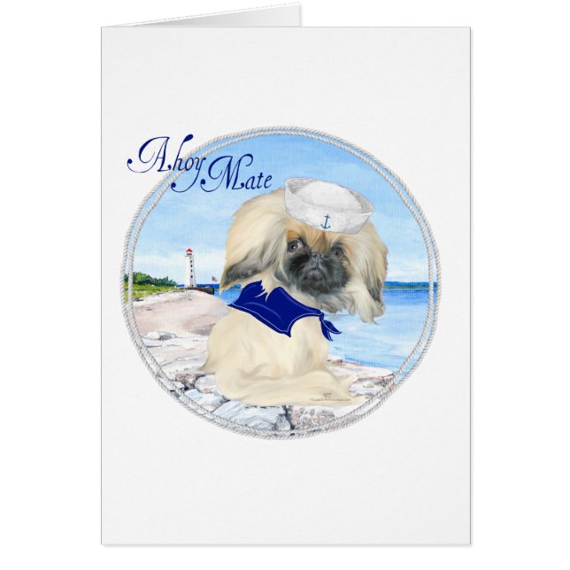 Little Sailor Pekingese Hälsningskort (Framsidan)
