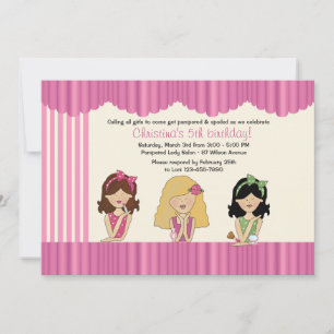 Little Salon Beauties Spa-inbjudan Inbjudningar